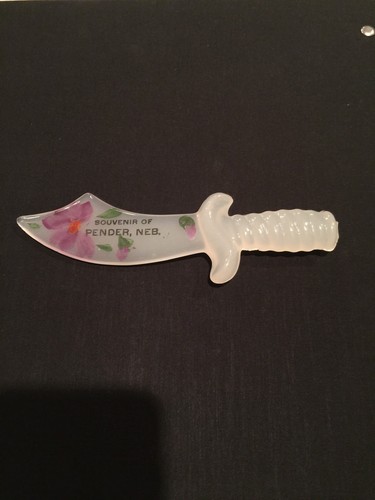 Vintage Pender Nebraska NE Glass Souviner Knife Advertising