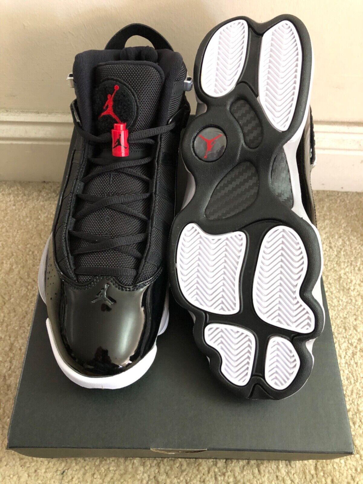 Size 9.5 jordan 6 rings- black fire red white brand new in Size 9.5 jordan 6 rings- black fire red white brand new in