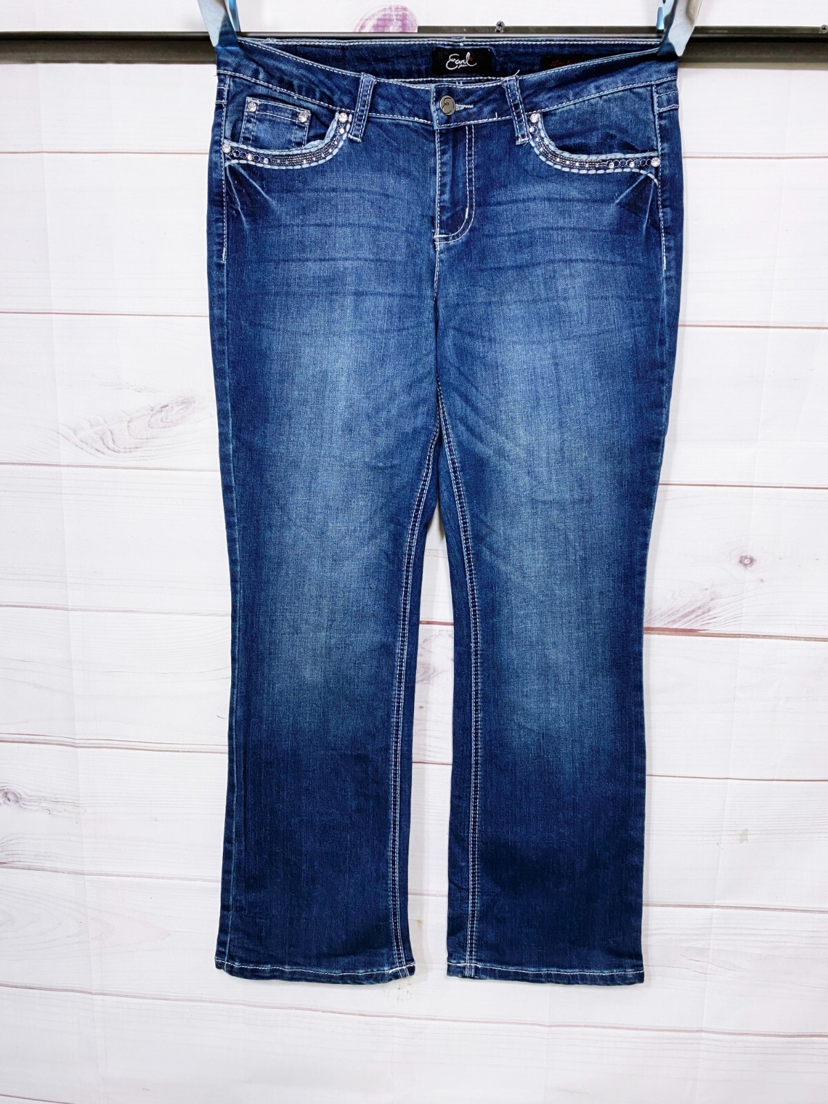 Earl Jean レディース
ブラウン レザー ライダースジャケット Earl Jean Womens Slim Boot Jeans Size 12P Blue Embroidered