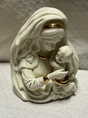 LEFTON Madonna & Baby Porcelain Music Box...Plays Ava Maria...Beautiful!!