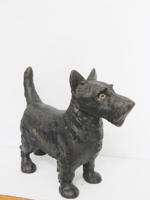 Hubley Cast Iron Scottie Dog Doorstop 11''