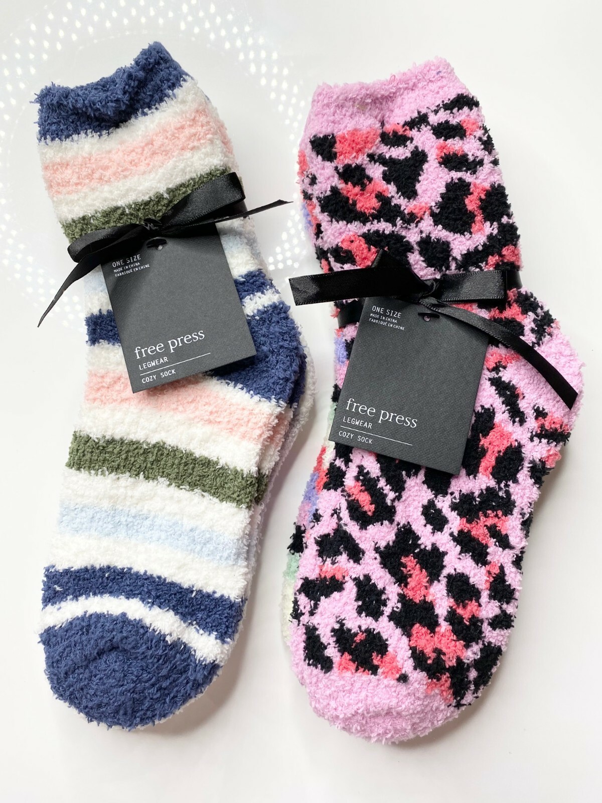 

4 бесплатных носка Nordstrom в полоску с леопардовым принтом, 2 шт., уютные пушистые мягкие носки в полоску с леопардовым принтом, Multicolor