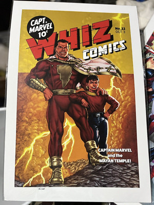 Whiz Comics #22 Tribute SHAZAM! 12'' x 18'' Print #12/100 w/COA John Herbert