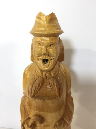 Vintage Erzgebirge German Carved Wood Smoker Incense Burner Peddler Man 8.5