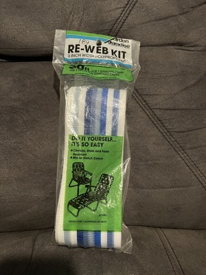 Re-Web Kit for Lawn Chairs in Blue White 30 feet New