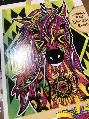 Painting bliss deluxe art kit with wooden tabletop easel Unicorn Neon Metallic