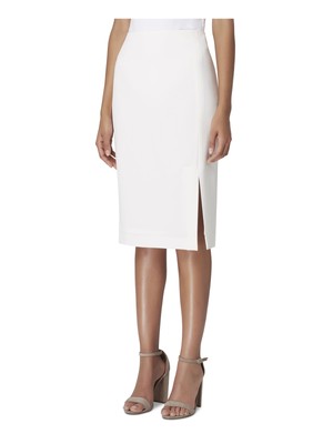 

TAHARI Женская юбка-карандаш цвета слоновой кости с разрезом на молнии ниже колена Размер, Цвет слоновой кости