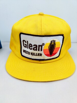 Vtg K Products USA MADE Glean Weed Killer Patch Trucker Hat Snapback Cap Vintage