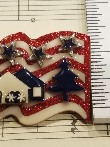 House Pins by Lucinda USA Flag Stars Patriotic Pin Brooch