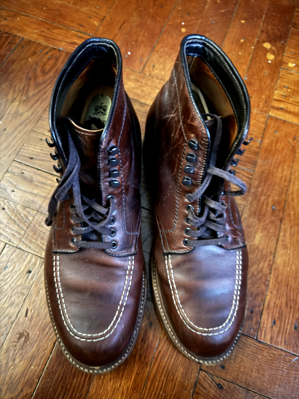 Alden Men's Indy Boots J. Crew 405 Mocc Toe Boot Brown USA Alden Men's Indy Boots J. Crew 405 Mocc Toe Boot Brown USA