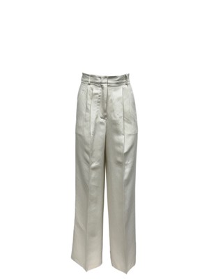 パンツ MAX MARA Women Straight Pants 2516131023600 001 White High waisted trouser pants | Max Mara