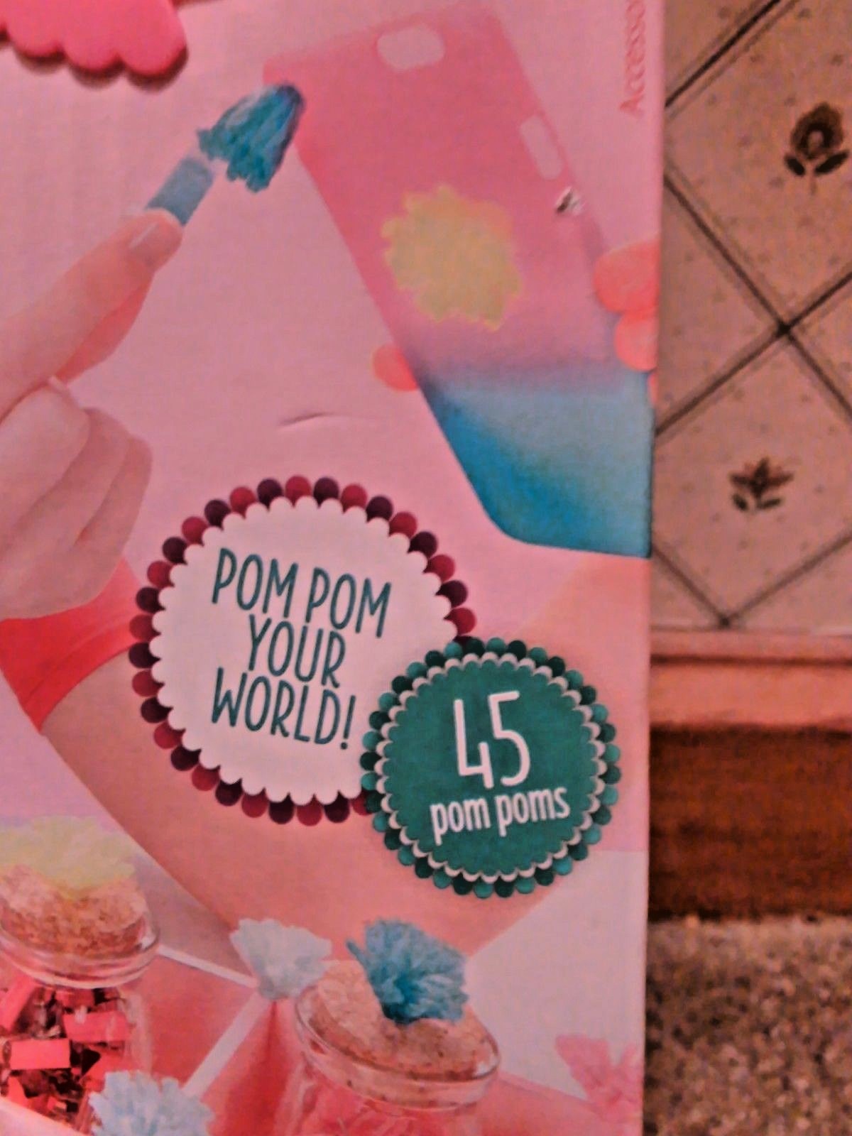 POM POM CRAFT KITS LOT OF 3 STARTER KITS TOTAL OF  135 POM POMS PLUS ADHESIVES