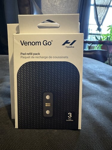 Hyperice Venom Go Wearable Massager - Black (24000-001-00) w/ 3 Pad refill Pack