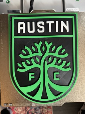 Austin FC Logo: Wall Art - Team Sign Crest Memorabilia Decor Plaque MLS