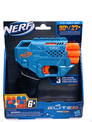NIB Nerf Trio TD-3 Elite 2.0 3 Barrel Blasting 6 Darts 2020