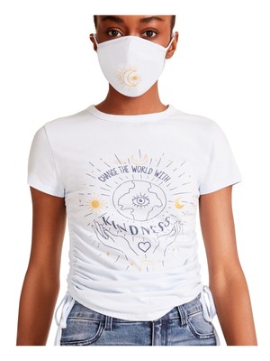 

MADDEN GIRL Женская футболка с голубым галстуком и маской для лица Юниоры, Light blue