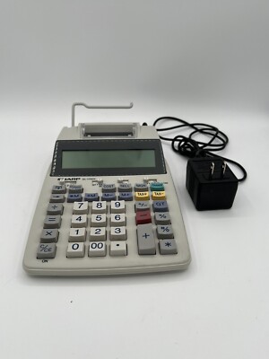 Sharp EL-1750P II 2-Color Printing Calculator w/Power Supply - Tested