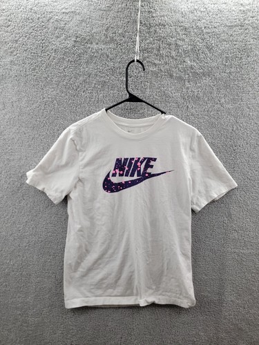 purple black and white nike shirt