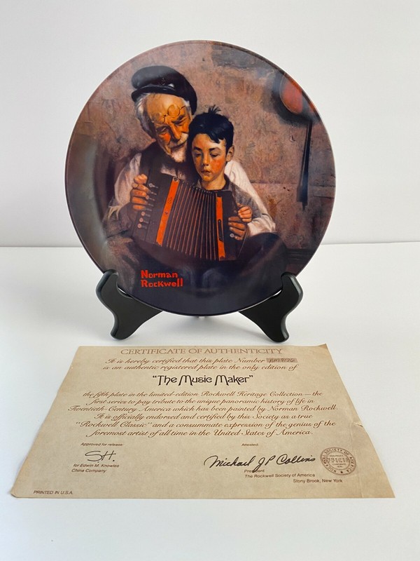 Collectable Plate, The Music Maker, Norman Rockwell, 1981, AM9176, 84-R70-3.5