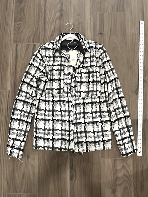 MNML NWT Rare Shirt Jacket Raw Edge Button Down Long Sleeve  SMALL Big Shacket