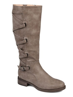 

JOURNEE COLLECTION Женские бежевые сапоги Carly с круглым носком и широкой икрой, Бежевый, CARLY-BOOT-WC