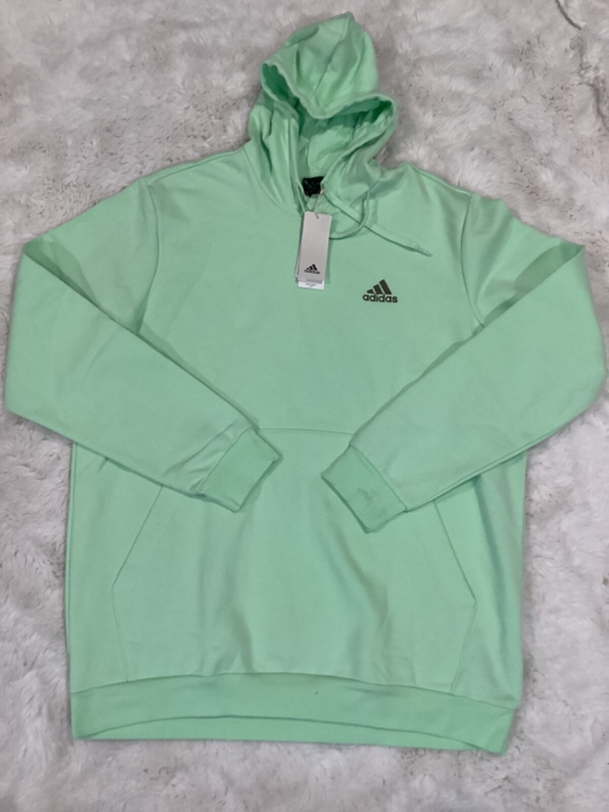 Adidas Feelcozy Pullover Sweatshirt Hoodie Men Big&Tall Lime