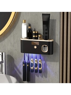 1pc Intelligent UV Toothbrush Sanitizer Holder, With Automatic Squeezing