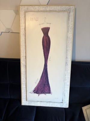 VOGUE Dress by Emily Adams Large Heavy Wood Art Panel Paris Fashion Design