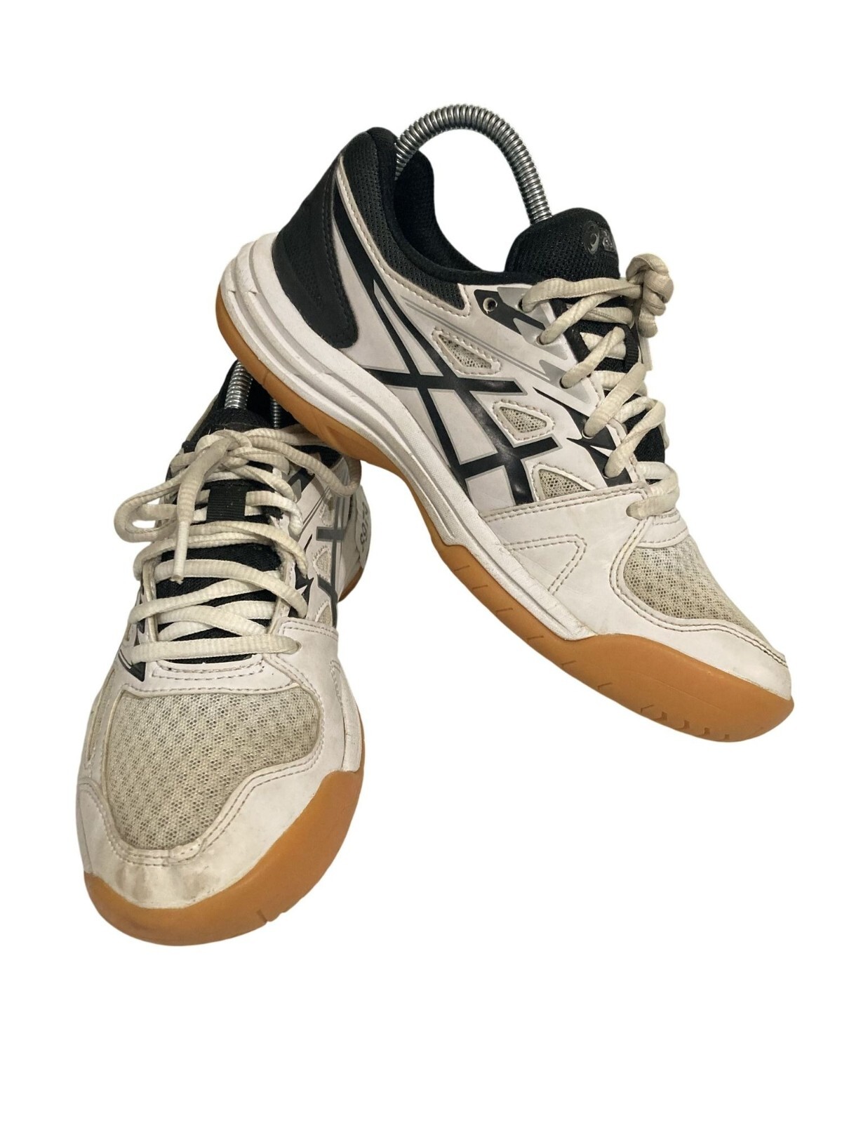 Asics Upcourt 4 Womens Size 6 White Black Indoor Court Shoes