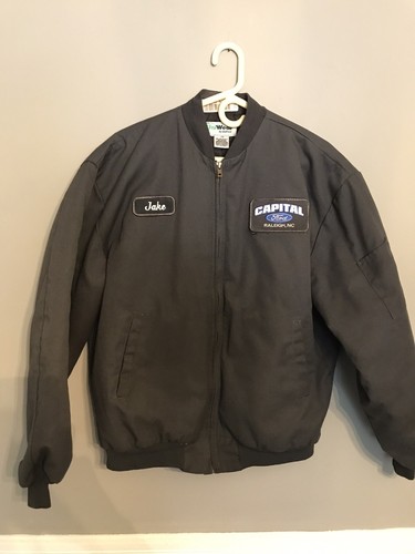 Vtg Ford Employee Mechanic's Jacket Coat Size Large Blue