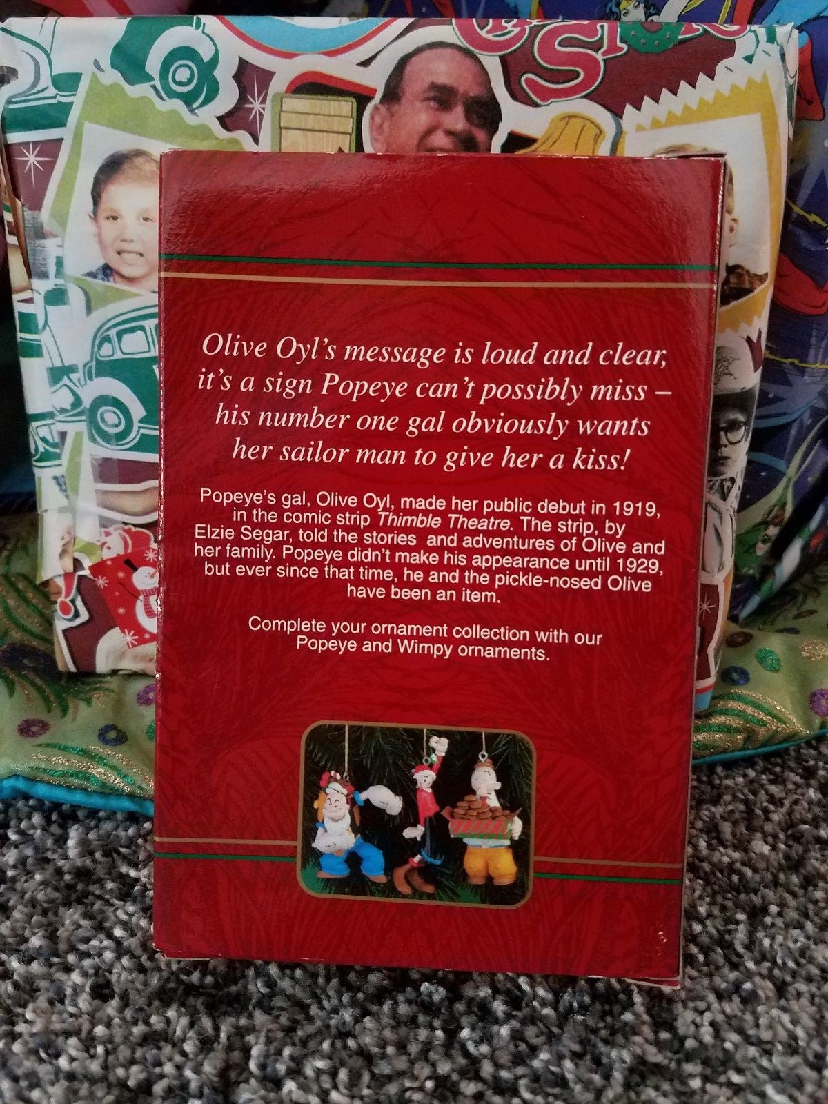 Olive Oyl Christmas Ornament Carlton Cards 1998 The Popeye Collection