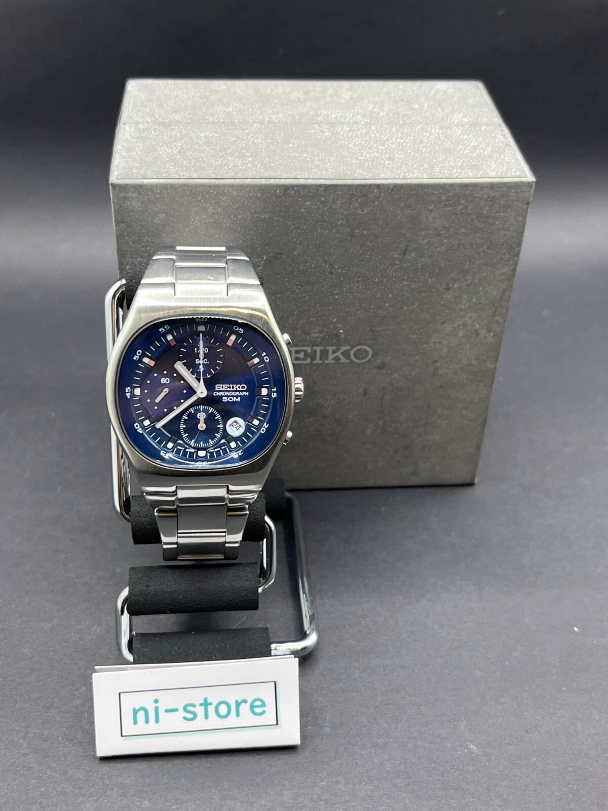 SEIKO Space Watch 7T92-0CD0 Chronograph Men's Blue Dial