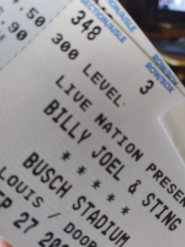 2 Billy Joel And Sting Tickets - St Louis - September 27 