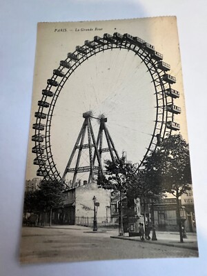 Vintage Paris La Grande Roue Ferris Wheel Postcard