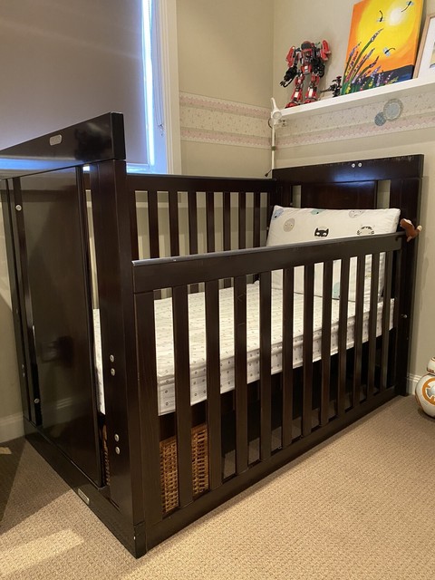 dark timber cot