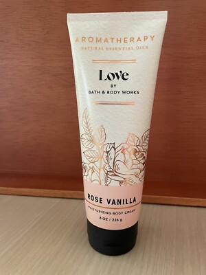 Bath & Body Works AROMATHERAPY LOVE Rose Vanilla MOISTURIZING BODY CREAM 8 oz.