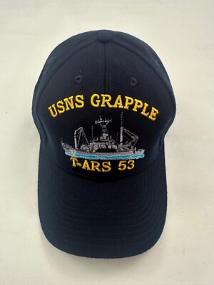 New The Corps USNS Grapple T ARS 53 Logo Blue Baseball Cap Hat One Size