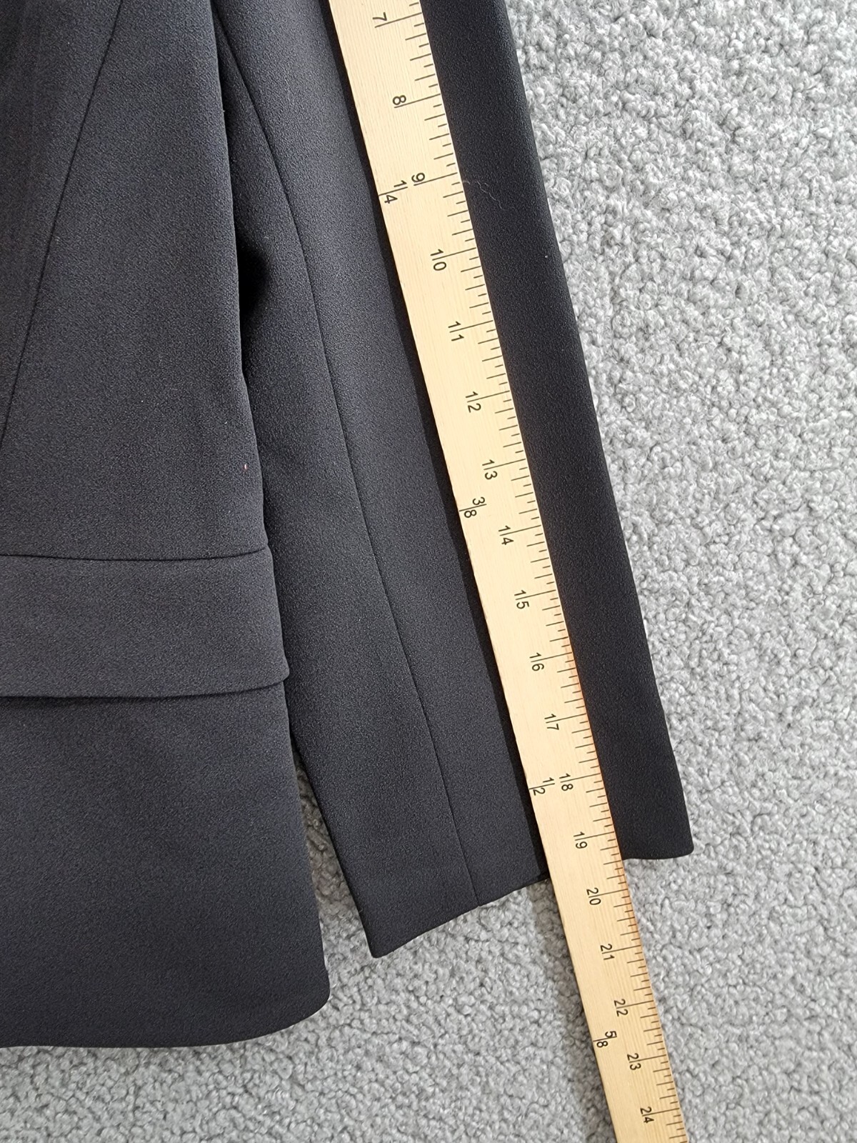 Kasper Collarless Open-Front Long-Sleeve Jacket Women's S Black Flap Pockets - Picture 5 of 16