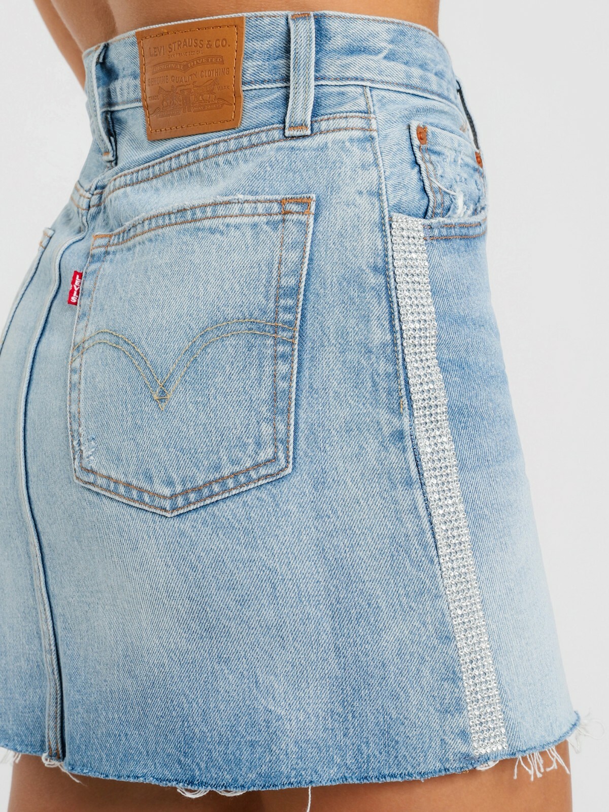 ★ODOR★ Letto raw skirts P0000GEZ $128 NWT LEVI'S Sz31 DIAMONDS STRIP DECONSTRUCTED COTTON