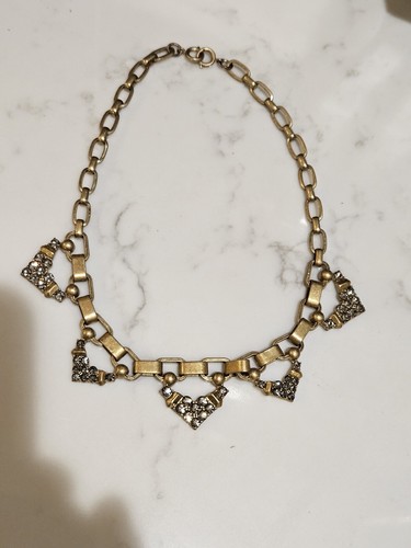 Stella & Dot vintage style rhinestone statement necklace 16