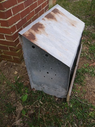 Vintage Chicken Hen Nest Box Rusty Industrial Galvanized Metal Barn Farm Fresh 3