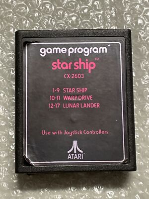 Rare Authentic Vintage Star Ship Atari 2600 1977 Cartridge Video Game Warp Drive