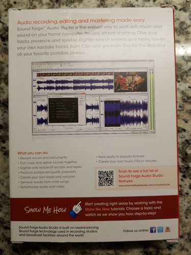 Sony Sound Forge Audio Studio 10 (for Windows 7, Windows Vista) ** New in Bix **