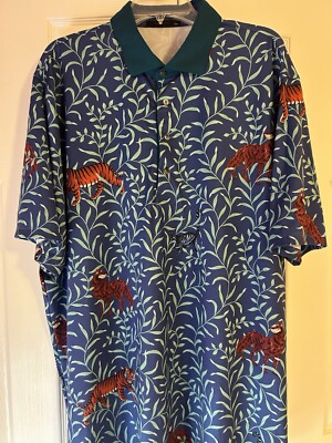 GREYSON Golf Polo Shirt JUNGLE WOLF MONGOOSE Tiger   Men s XXL 2XL