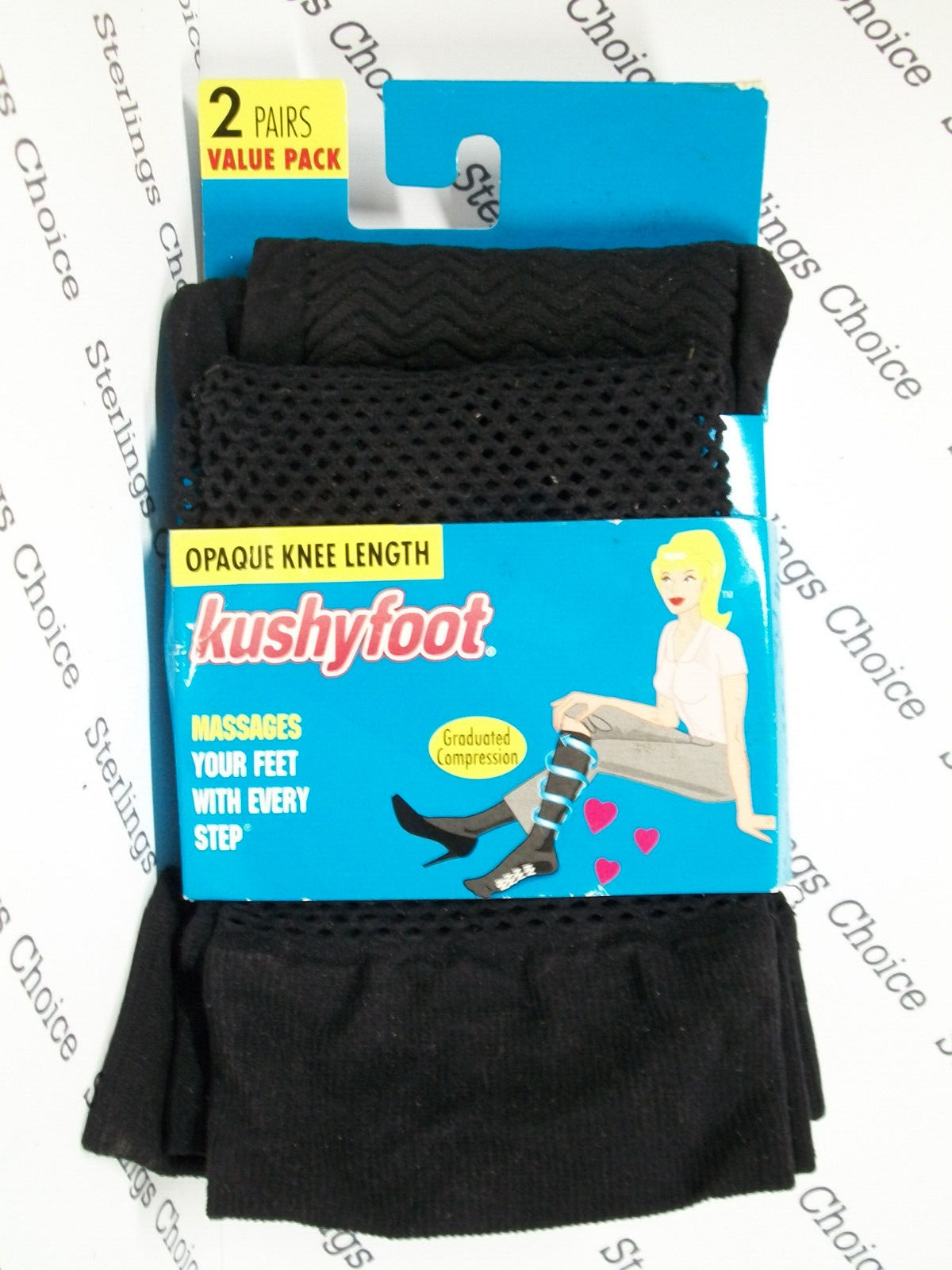 2 Pairs #3498 Black Fishnet