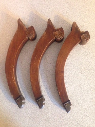 3 Antique Duncan Phyfe Table Legs With Lion Claw Hardware