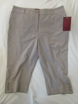 Ladies ''212 Collection'' Size 16 P, Med Beige, Poly Blend, Capris