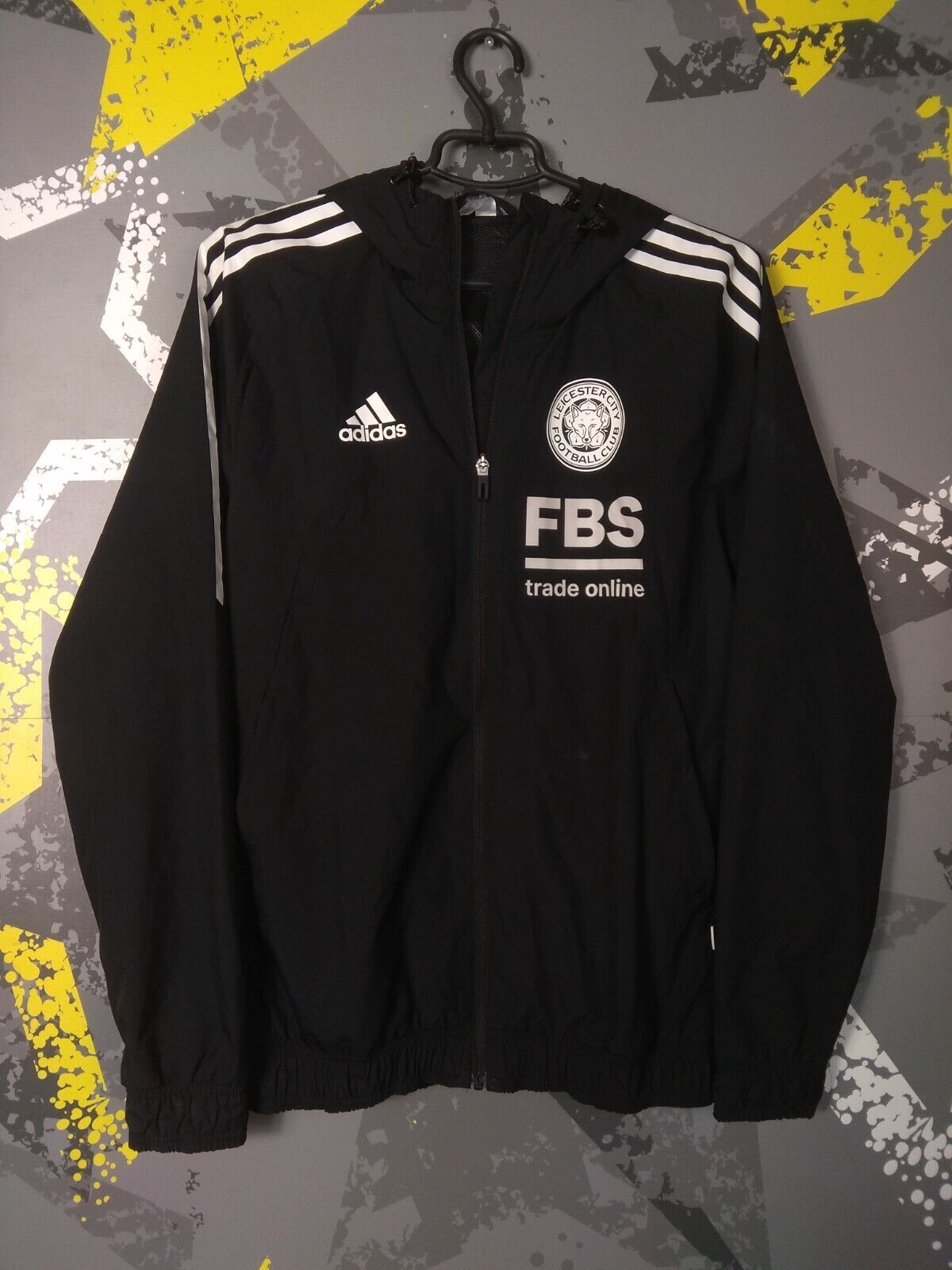 Leicester City Training Football Soccer Jacket Hood Black Leicester City Training Football Soccer Jacket Hood Black