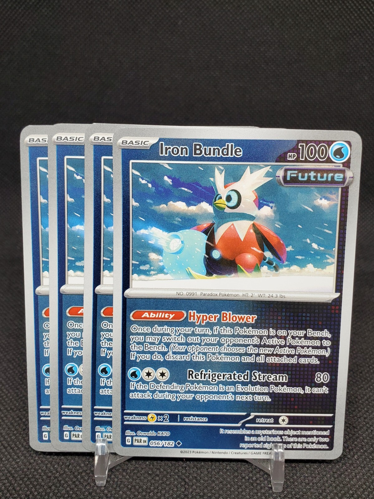 ☆reN.* 4x Iron Bundle 056/182 Reverse Holo Paradox Rift Playset NM