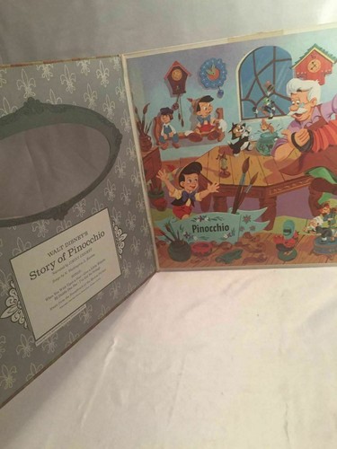 1962 vintage Walt Disney Pinocchio LP vinyl record book children's Disneyland